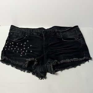 Jessica Simpson Black Denim Shorts with Studs